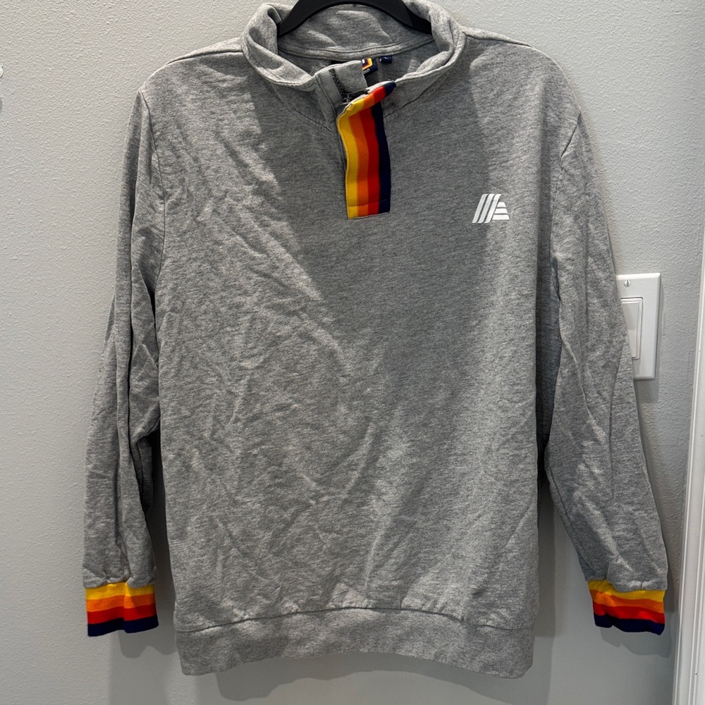 Gray Aldi quarter zip pullover